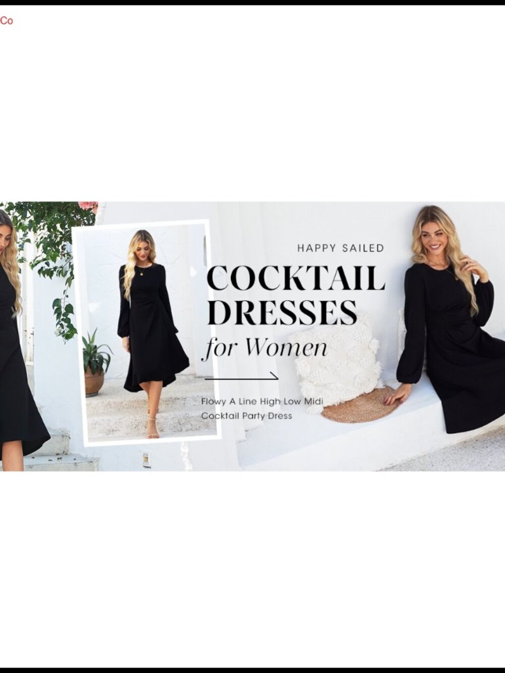 Happy Sailed Long Sleeve Ruched Waist A Line High Low Midi Dress - Picture 6 of 6